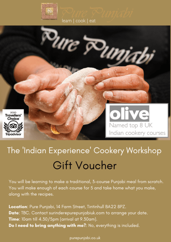 The Indian Experience cookery workshop gift voucher