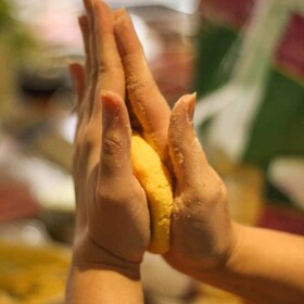 Shaping Makki di Roti How to make Makki di Roti